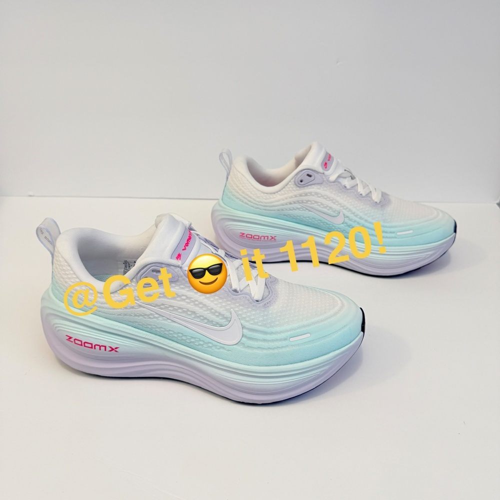 Nike Vomero Plus Women's Road Running Shoes White Blue Pink Glacier IM6682-159 - Picture 4 of 11